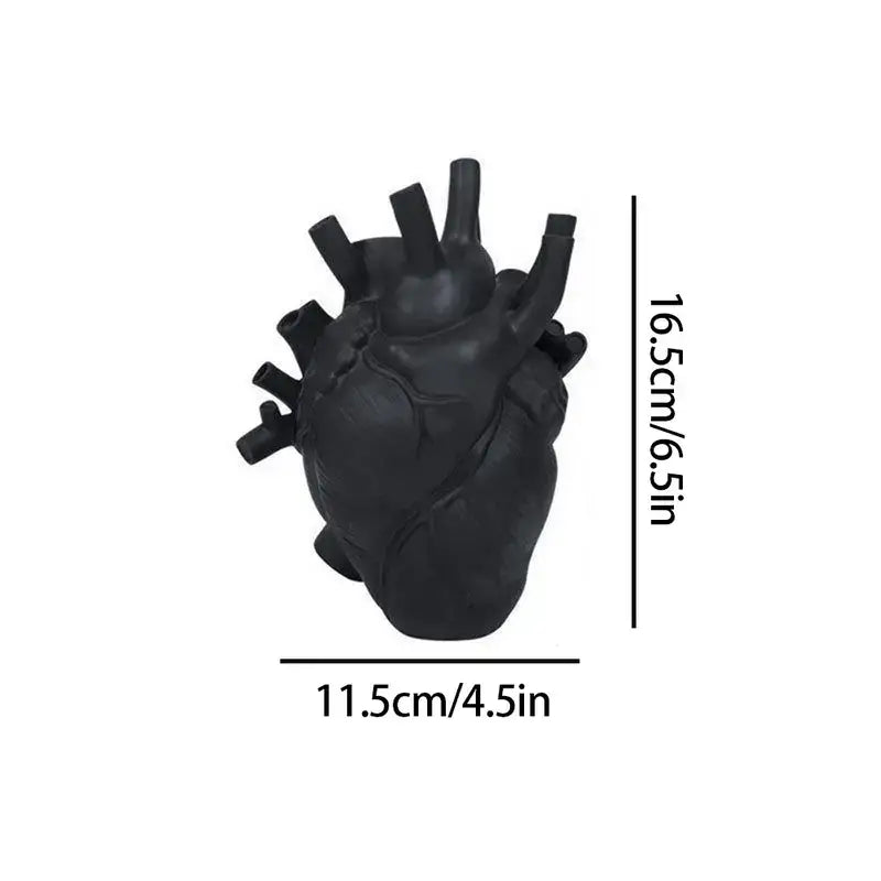 Heart-Shaped Resin Flower Vases, Stunning Decorative 6.5X4.5: White