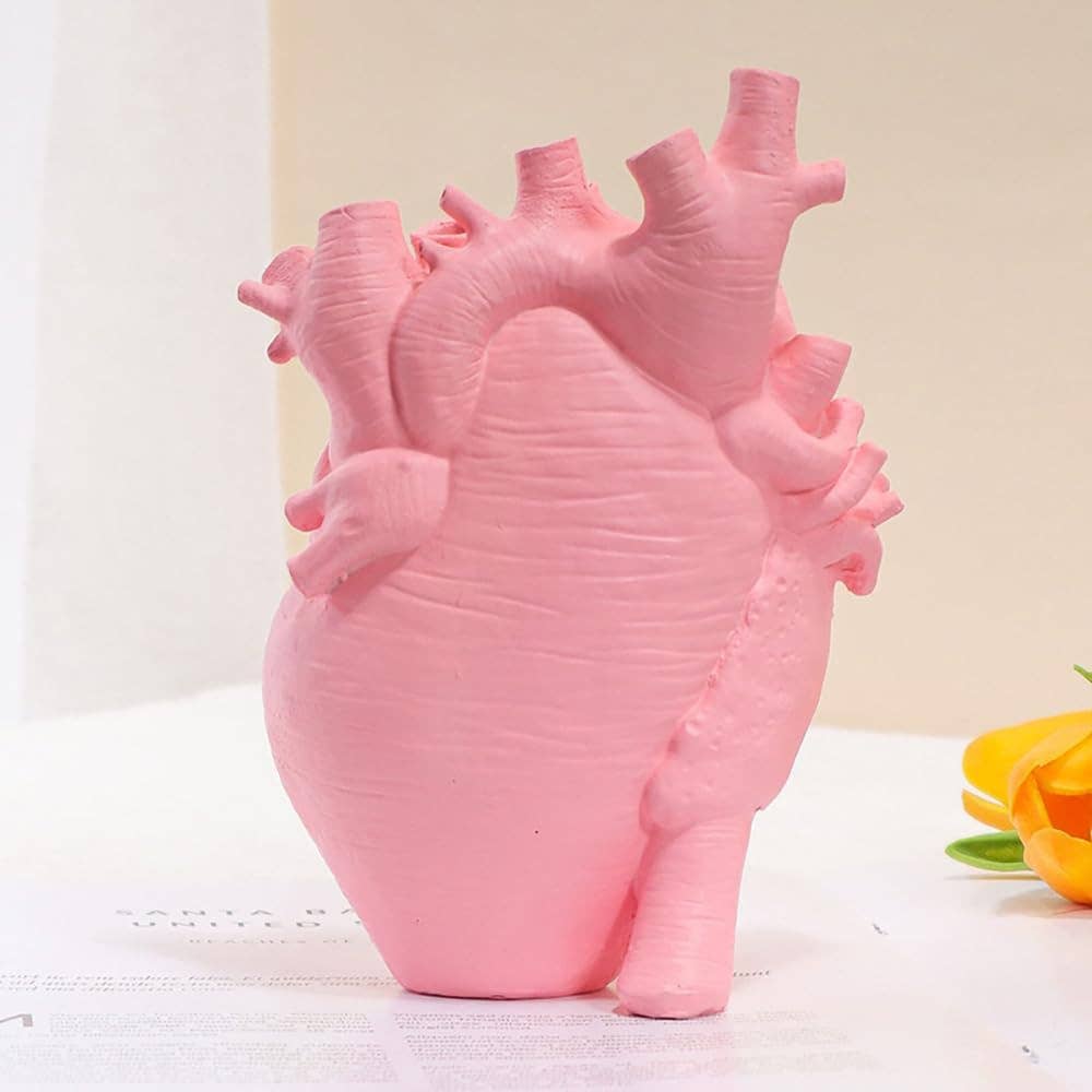 Heart-Shaped Resin Flower Vases, Stunning Decorative 6.5X4.5: White