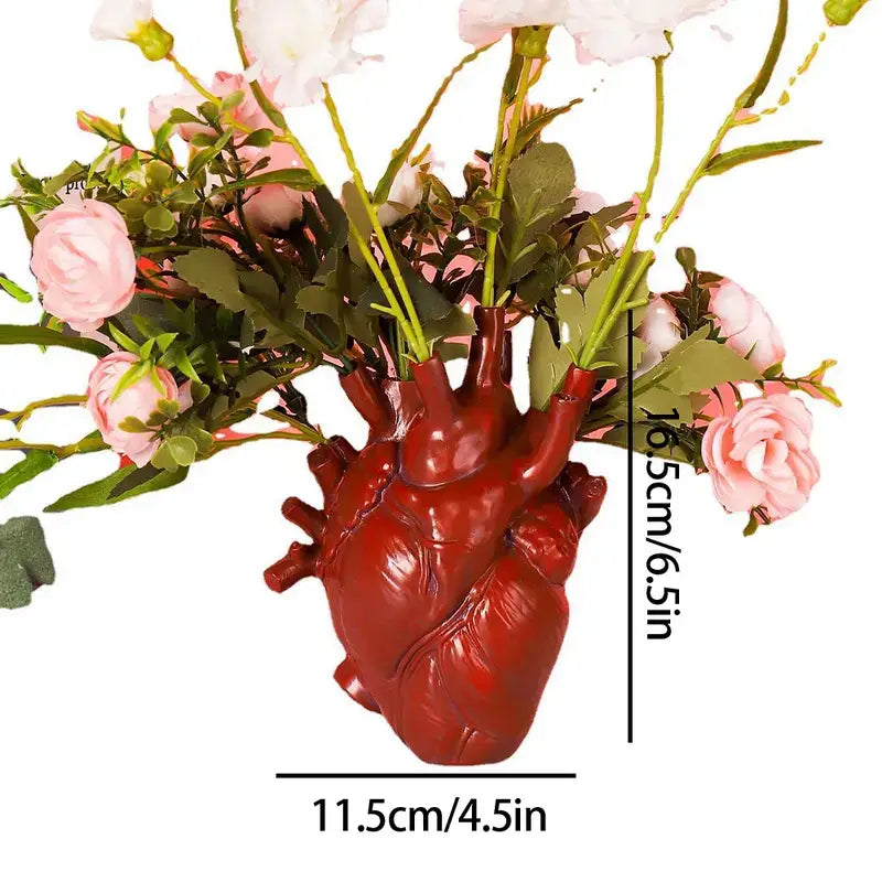 Heart-Shaped Resin Flower Vases, Stunning Decorative 6.5X4.5: White