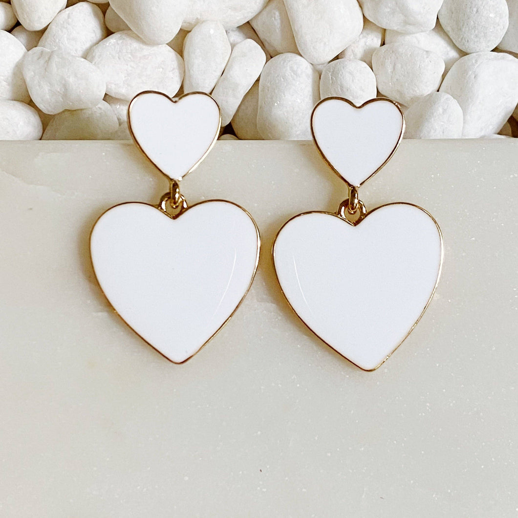 Heart Enamel Earrings