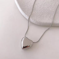 Large Silver Heart Necklace