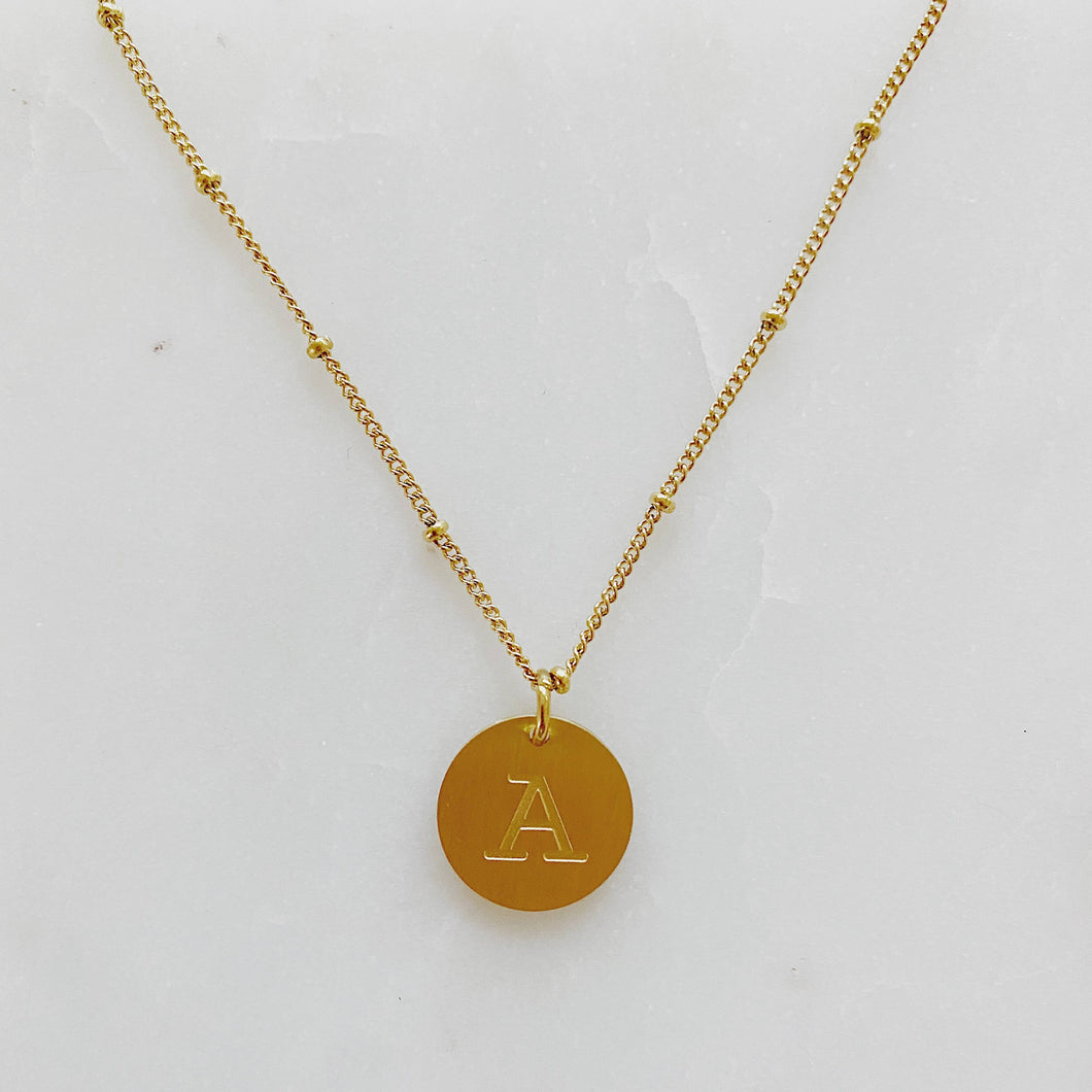 Coin Initial Necklace
