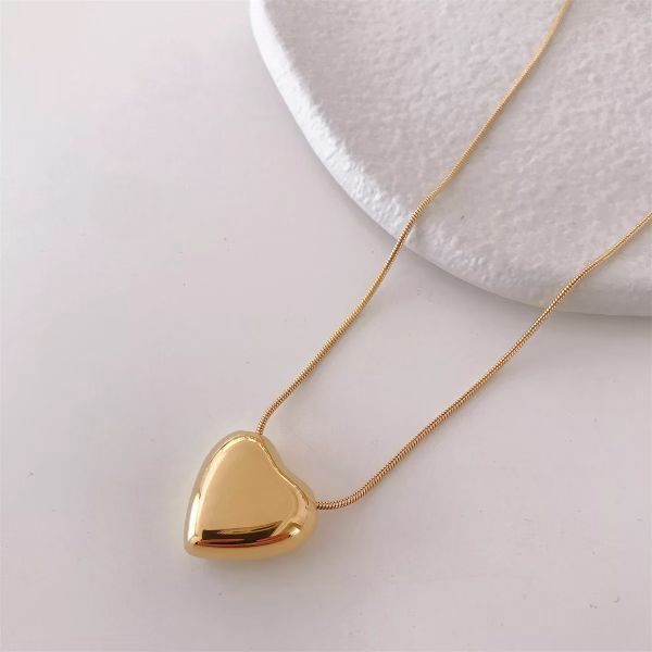 Gold Large Heart Necklace
