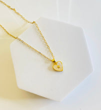 Load image into Gallery viewer, Pearl Enamel Small Heart Necklace
