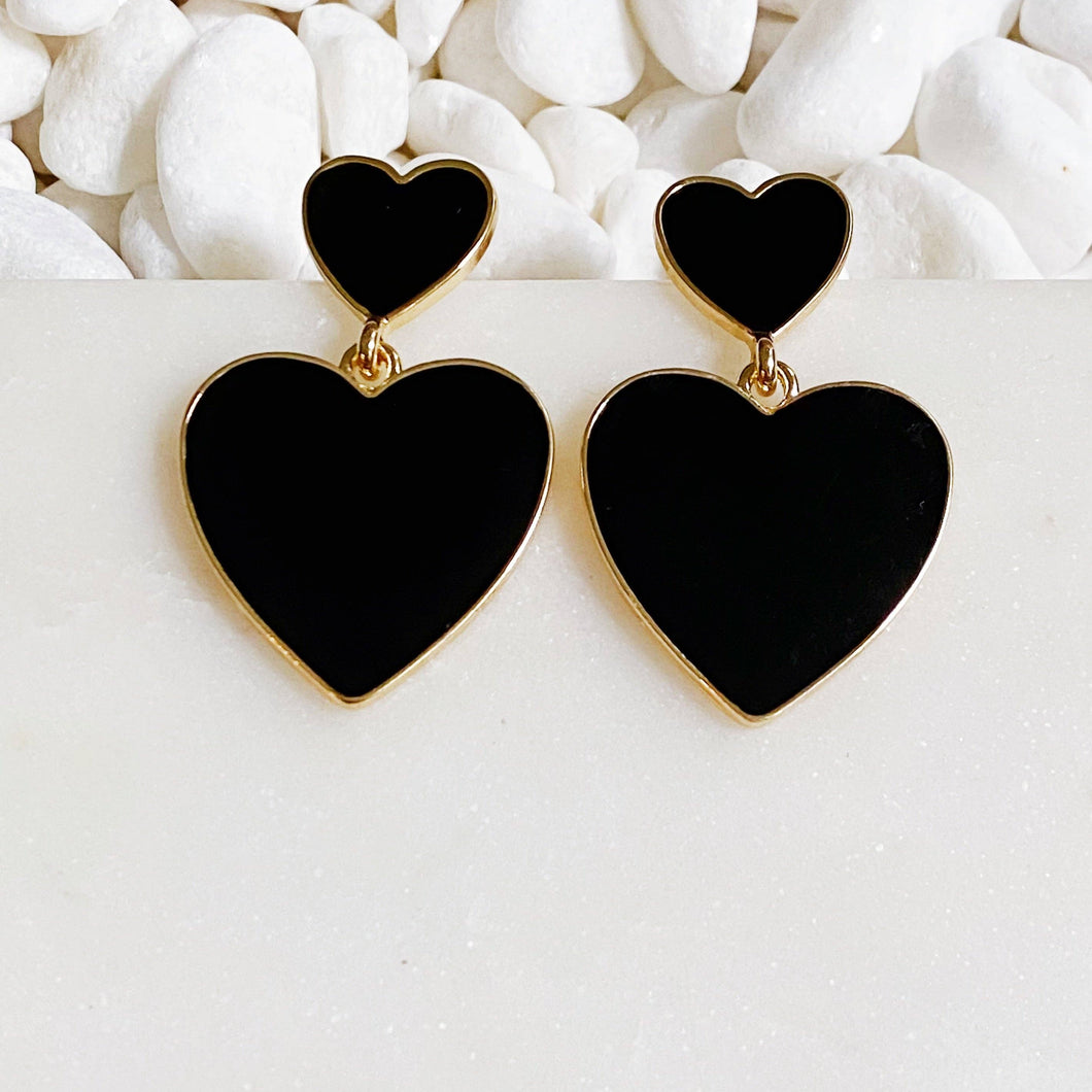 Heart Enamel Earrings
