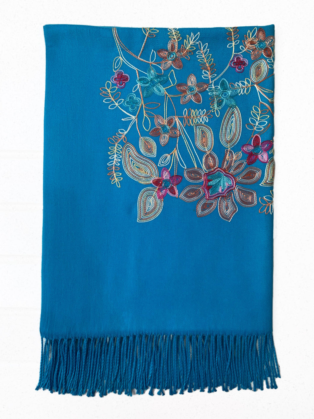 Multi Print and Embroidered Pashmina